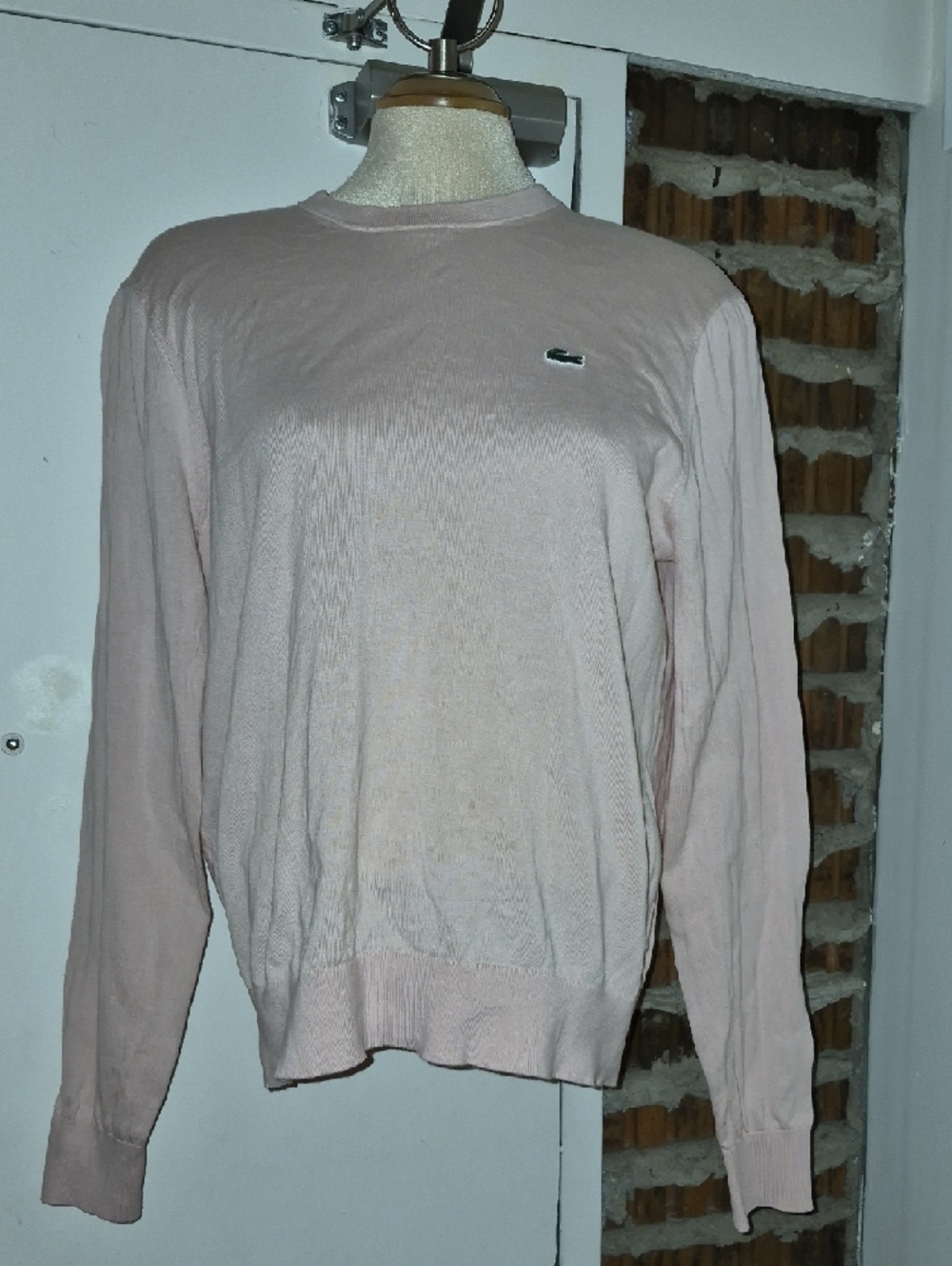 Lacoste Light Pink Crew Neck Sweater Pull Over Size L Large XL 42